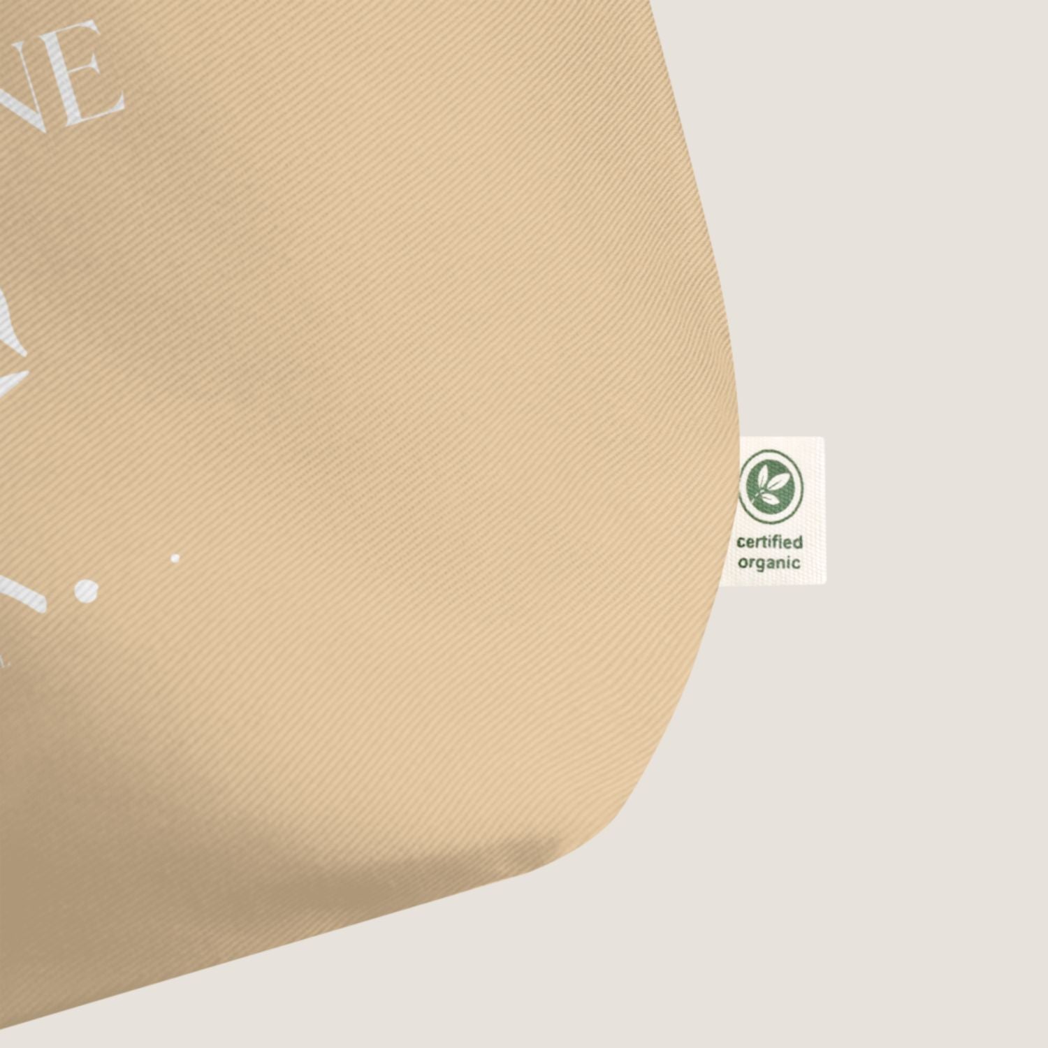 The Carry All Sunshine design close up with certified organic cotton