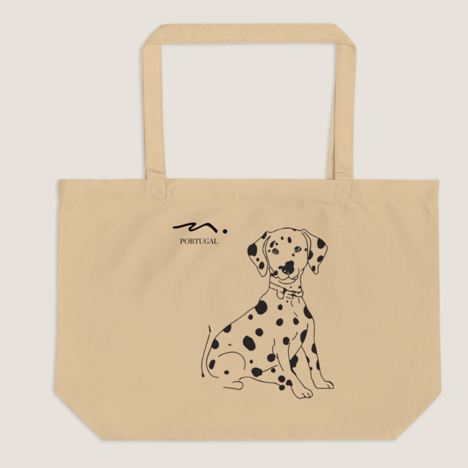 The Carry All Allure en Noir design  close up with certified organic cotton